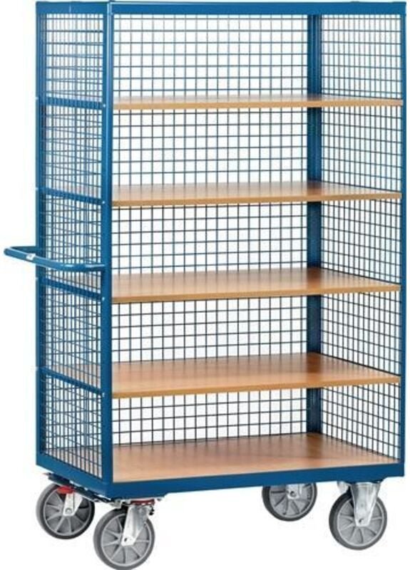 Fetra Kastenwagen mit 750 kg Tragkraft, offen, mit Drahtgitter verkleidet 1000x680mm