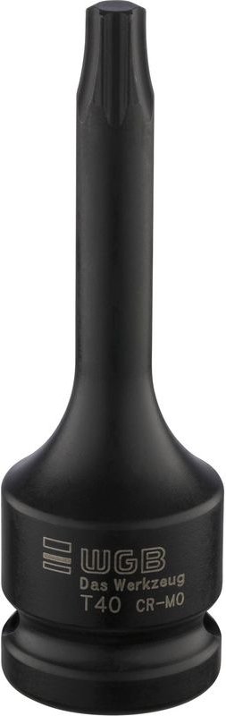 WGB - Steckschlüssel Torx 40 - Kraft Steckschlüssel mit 1/2 Zoll vierkant, TX40 schwarz