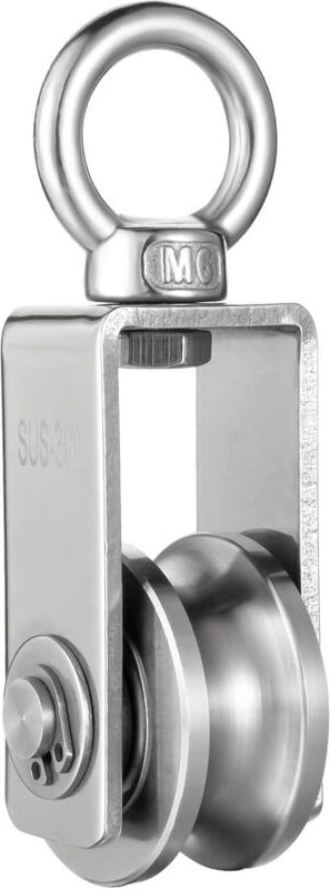 201 Edelstahl-Umlenkrolle für Stahldrahtseil, Umlenkrolle mit 2 Kugellagern, 1 Stück