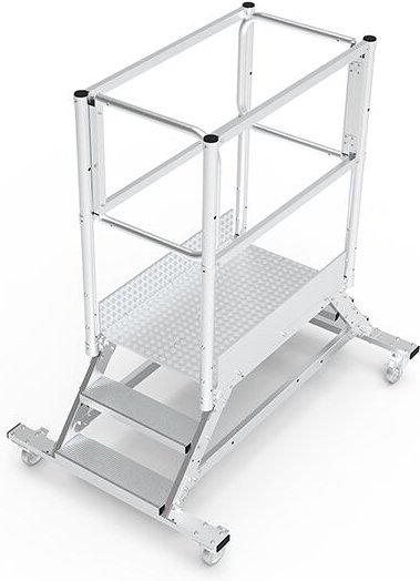 Mobile Plattformtreppe 4 Stufen - Maximale Arbeitshöhe 2.80m - PTF104-DA-PT