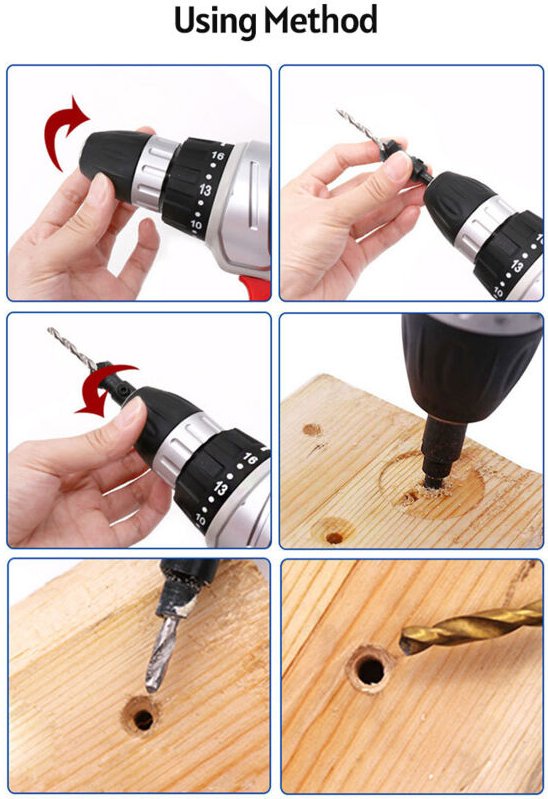 Eosnow - 5-teiliges Senkbohrer-Set aus Schnellarbeitsstahl mit 1 kostenlosen Inbusschlüssel für Holzbearbeitung und Zimm...