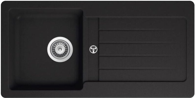 Granitspüle Victory S-VEL 860.10 - deep black, ab 40er Unterschrank, 860 x 435 mm
