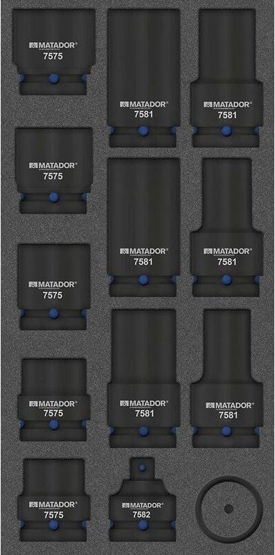 MTS 3/4"-Kraft-Steckschlüssel, 14-tlg., 20 mm (3/4"): 24-36 mm (1/3
