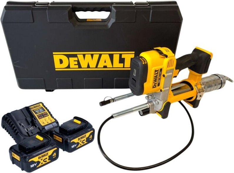 DeWalt DCGG 571 M2K Akku Fettpresse 18 V + 2x Akku 4,0 Ah + Ladegerät