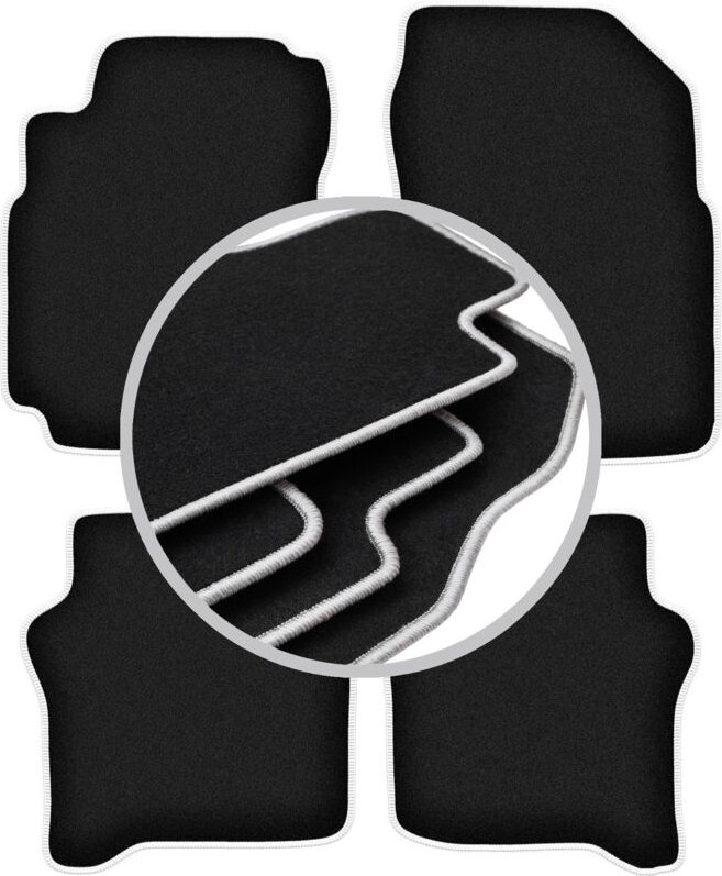 CARLUX-SILVER Autofußmatten für: Nissan Primera P12 Kombi, Limousine, Liftback (2001-2007)