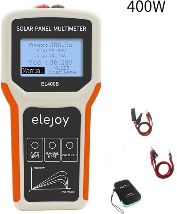 Thumbnail - EL400B Tragbarer Handheld-Photovoltaik-Panel-Leistungsmultimeter Solarpanel-Tester Leistungsmesser Amperemeter LCD-Digit...