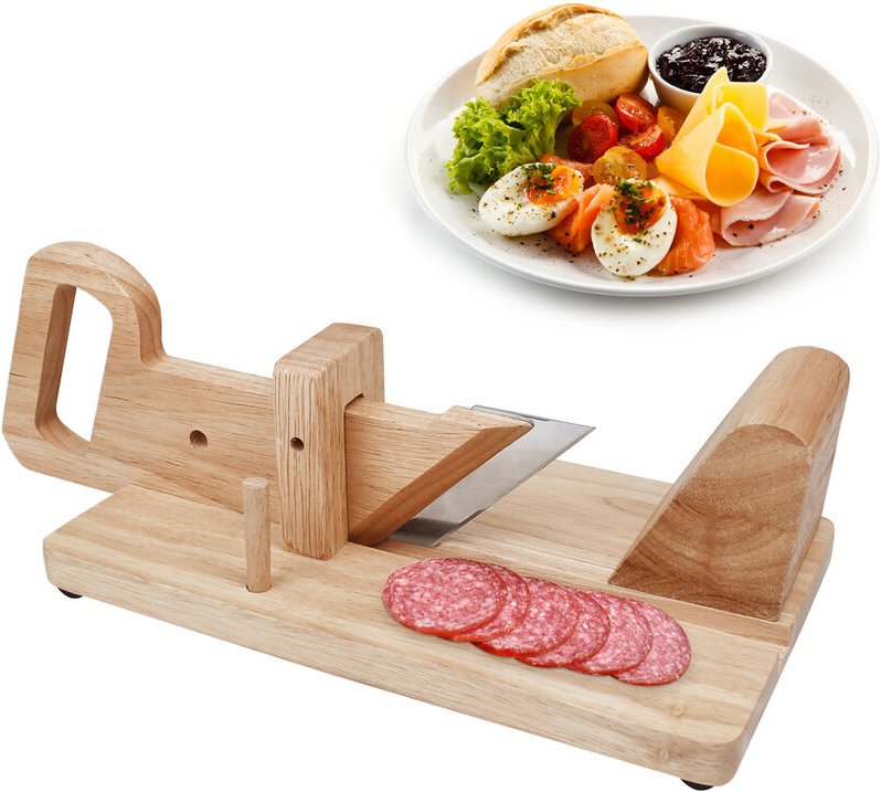 Wurstschneider, Küchen-Guillotine Hauptmaterial: Hevea Holz Material der Messerklinge: Edelstahl