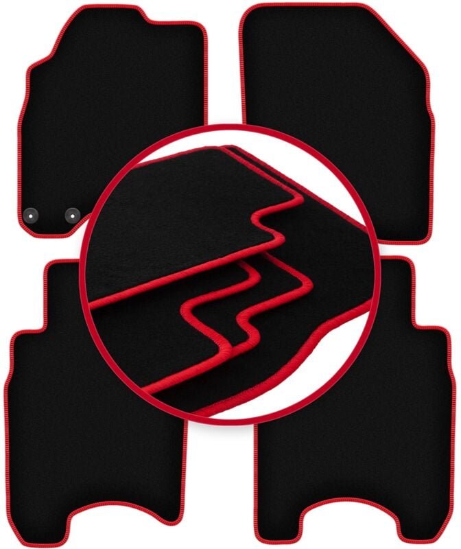 CARLUX-RED Auto-Fußmatten für: Honda Jazz II Fließheck (2002-2007)