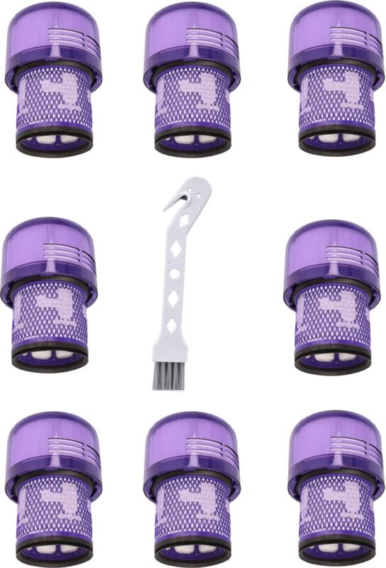 Ersatzteil - Set 8 HEPA-Filtern kompatibel mit V11 V12 V15 mit Reinigungsbürste - Dyson