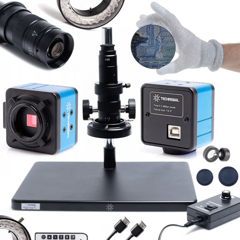 10A Solo-Digitalmikroskop + einstellbare 56XLED-Beleuchtung + Techrebal T250-Kamera