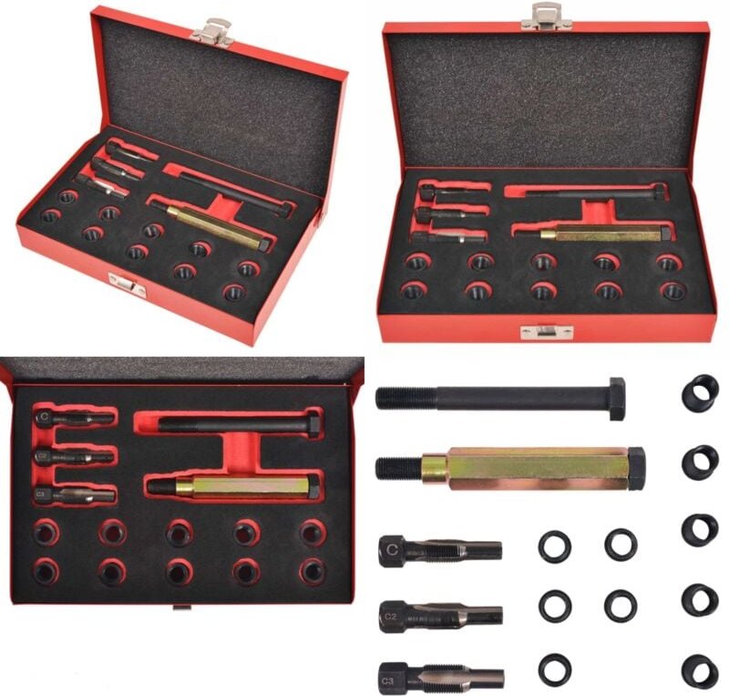 Vidaxl - Glühkerzengewinde-Reparaturset 15-tlg. M10 x 1,0 mm - Glühkerzengewinde Reparatur - Handwerkszeug - Werkstatt A...