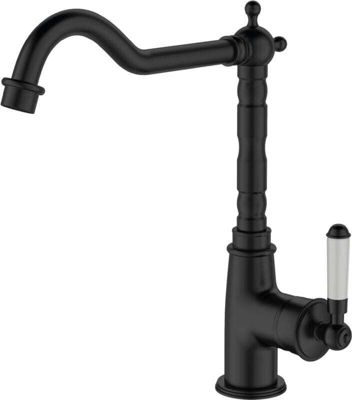 Vintage Badezimmer Wasserhahn Antik Messing Badezimmer Wasserhahn 360 ° Drehbar Warmes und Kaltes Wasser,Schwarz