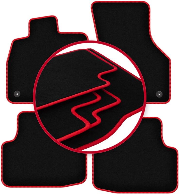 CARLUX-RED Autofußmatten für: Skoda Octavia IV A7 Limousine, Kombi, Variant, Liftback (2020-)