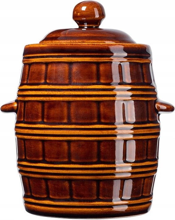 Kadax - Steinzeugtopf mit Deckel, Gärtopf aus Keramik, Einlegtopf für Gurken, 25L