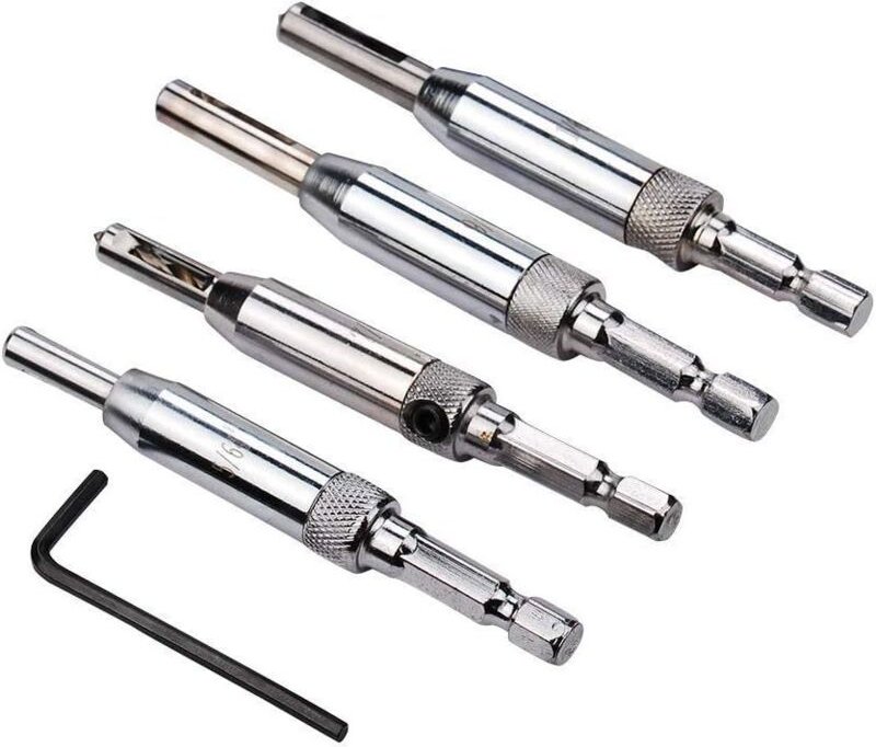 Selbstzentrierender Bohrer von Lntyq Set mit 4 Tischlerwerkzeugen zum Zentrieren von Scharnieren für Tür- und Schranktre...