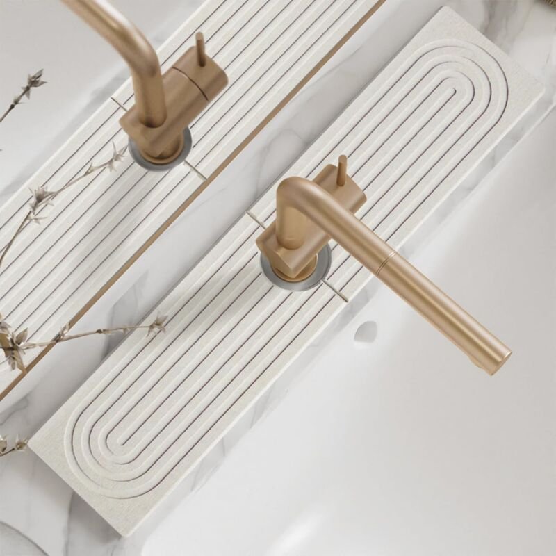 Küchenspülenmatte – große Spülbeckenmatte aus Kieselgur, schnelltrocknend, super saugfähig, verhindert Feuchtigkeitsbild...