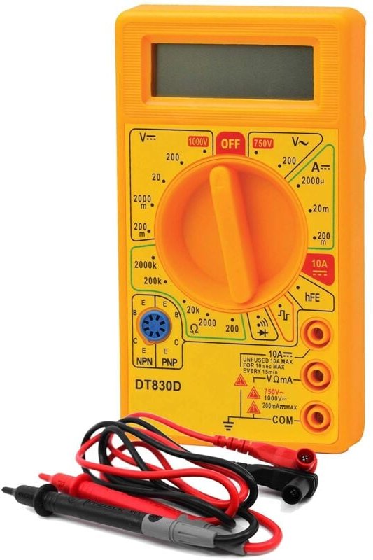 Aiperq - DT830D Digitalmultimeter, Mini-Gelbmultimeter, Elektriker-Multimeter, ac/dc Ein/Aus