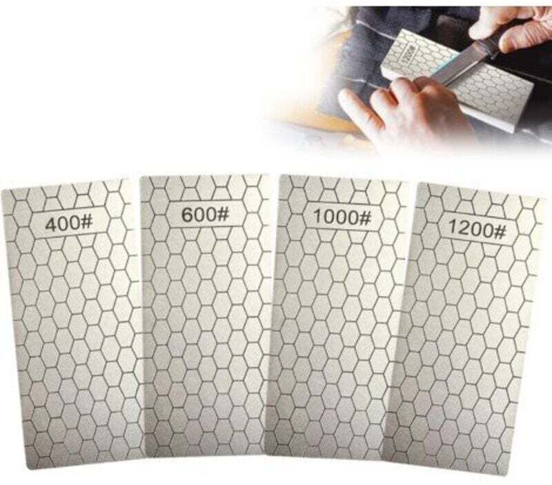 XVX - 4er Set Diamant-Schleifplatten, Diamant-Schleifstein mit Wabenoberfläche, Körnung 400/600/1000/1200