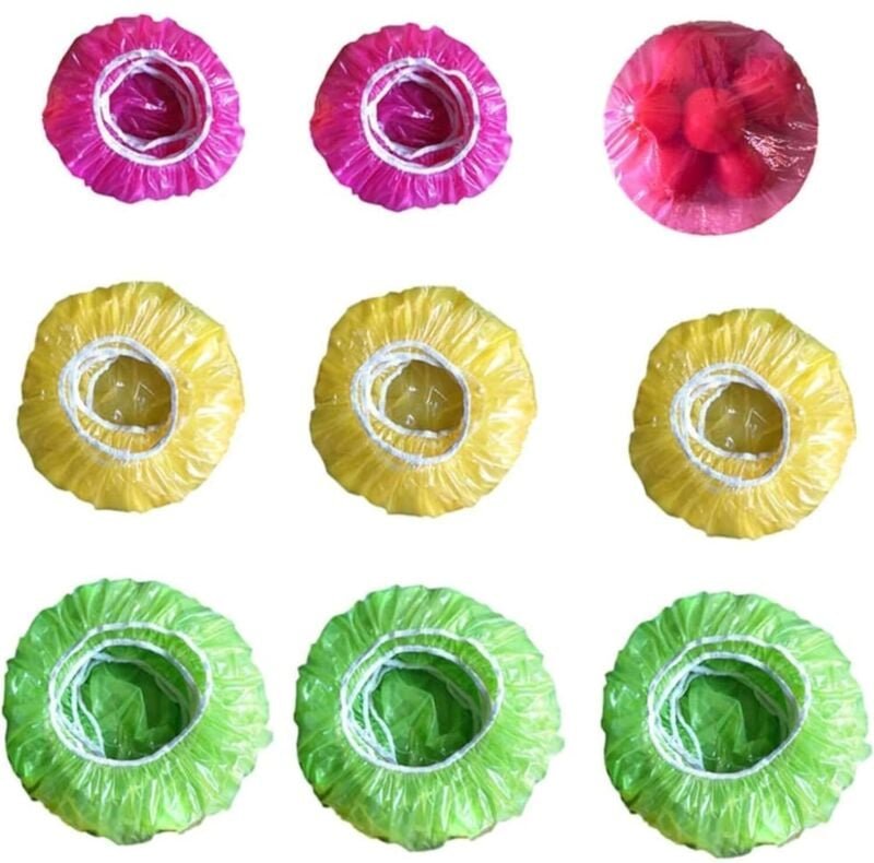 Jalleria - 60 Stück elastische Lebensmittelabdeckungen, wiederverwendbare bunte Kunststoffabdeckungen, Lebensmittelabdec...