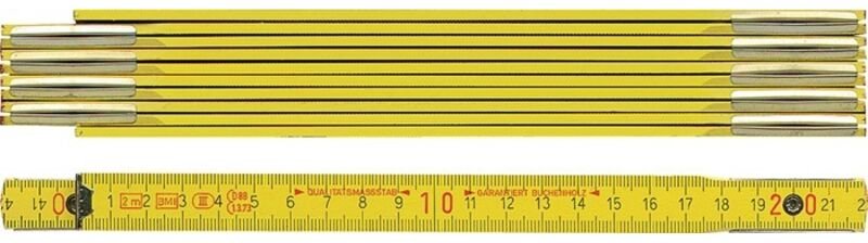 Gliedermaßstab Länge 1 m Breite 16 mm mm/cm EG III Buche gelb