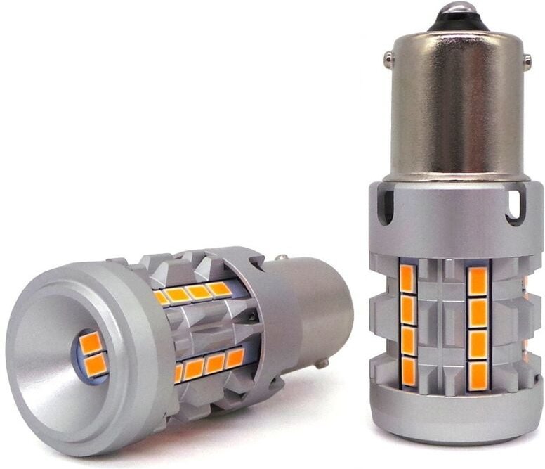 Stück LED-Lampe P21W, BA15S 12-24V kein Fehler orange stark 100% CANBUS