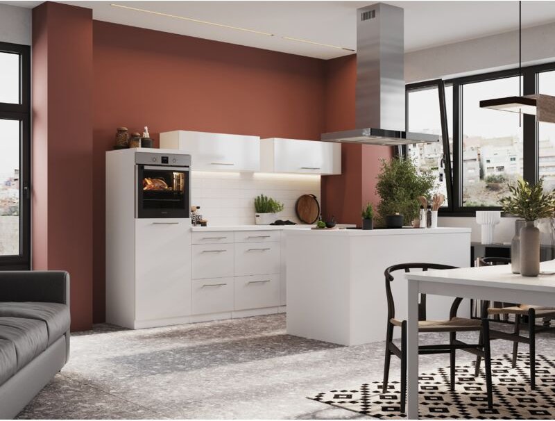 Thumbnail - Küche Küchenzeile Küchenblock Inselküche Weiß Amanda 280 cm Respekta Premium