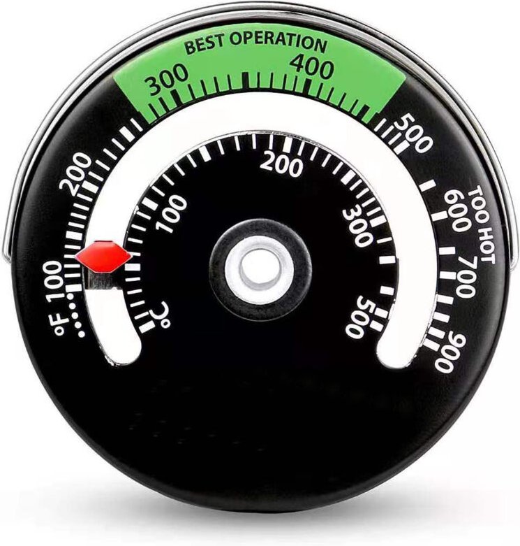 Magnetisches Holzofenthermometer, magnetisches Holzofenthermometer, Kaminthermometer, Ofenrohr-Ofenthermometer für Holzp...