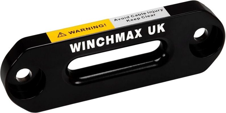 Aluminium-Klüsse-Fairlead. Schwarz mit lasergeätztem Logo