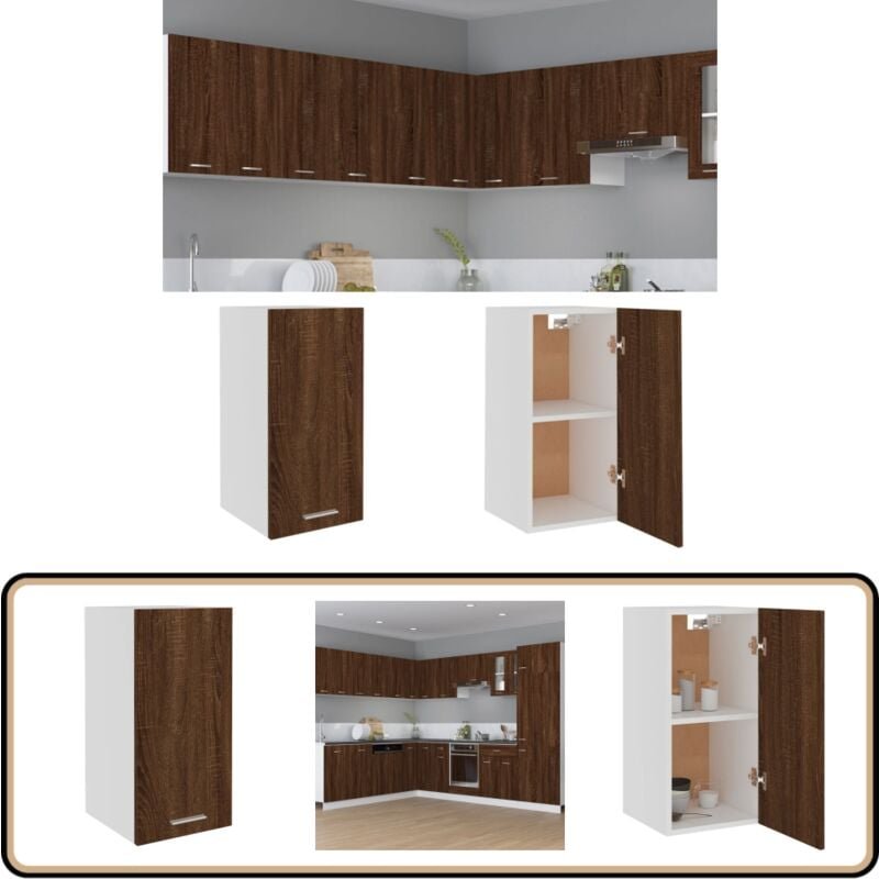 Hängeschrank Braun Eichen-Optik 29,5x31x60 cm Holzwerkstoff - Küchenregal - Aufbewahrungsschrank - Hängeschrank - Wohnwa...