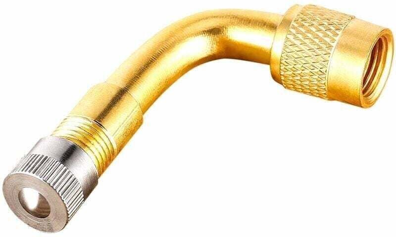 Reifenventil-Verlängerungsadapter, 90-Grad-Winkelstück aus Messing, Reifenventil-Prolator für Auto, Motorrad, Fahrrad, l...