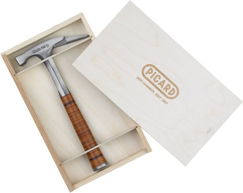 Picard - Ganzstahl-Latthammer Nr. 790 1/2 leichte Ausführung geraut mit Holzkiste
