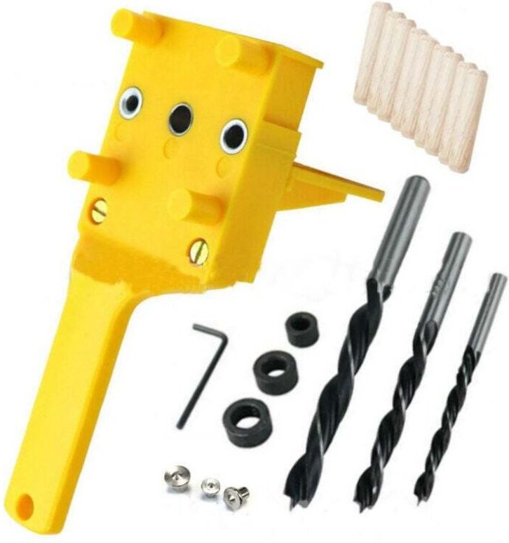 Shining House - 41-teiliges Dübelbohrlehren-Set, Dübelbohrlehren-Set, gerades Loch, Zimmerei-Dübellehre mit 6/8/10 mm Dü...