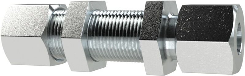 Gerade Schottverschraubung, Rohr-Außen-Ø 25 mm, Stahl verzinkt - Riegler