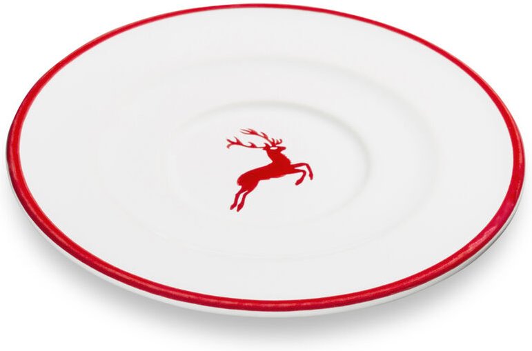 Thumbnail - Gmundner Keramik - Rubinroter Hirsch, Unterteller Cappuc. (Ø14cm)