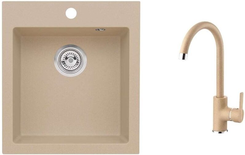 Sets - Granitspüle-Set Cortina 20 und Armatur Tonia, beige SETA736 - Alveus