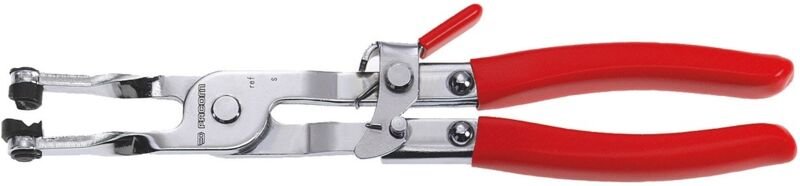FACOM Spezialzange für selbstspannende Federschellen, verriegelbar, kurz, schwenkbare Backen
