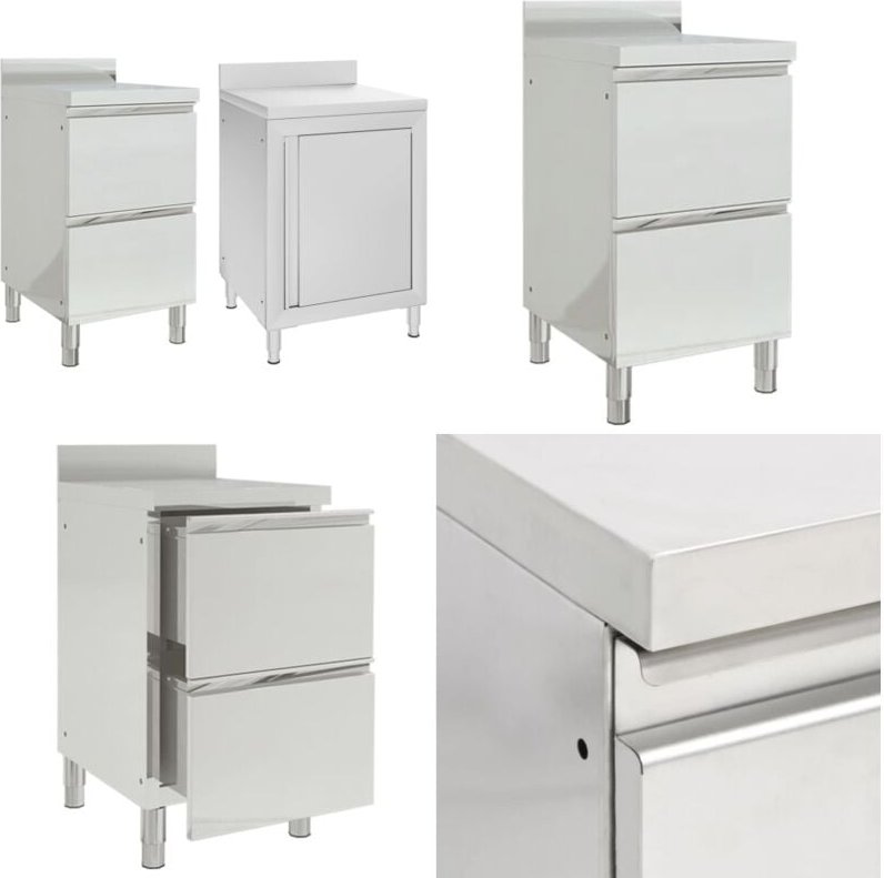 Gastro-Küchenschränke 2 Stk. Edelstahl - Gastro-Küchenschrank - Gastro-Küchenschränke - Home & Living