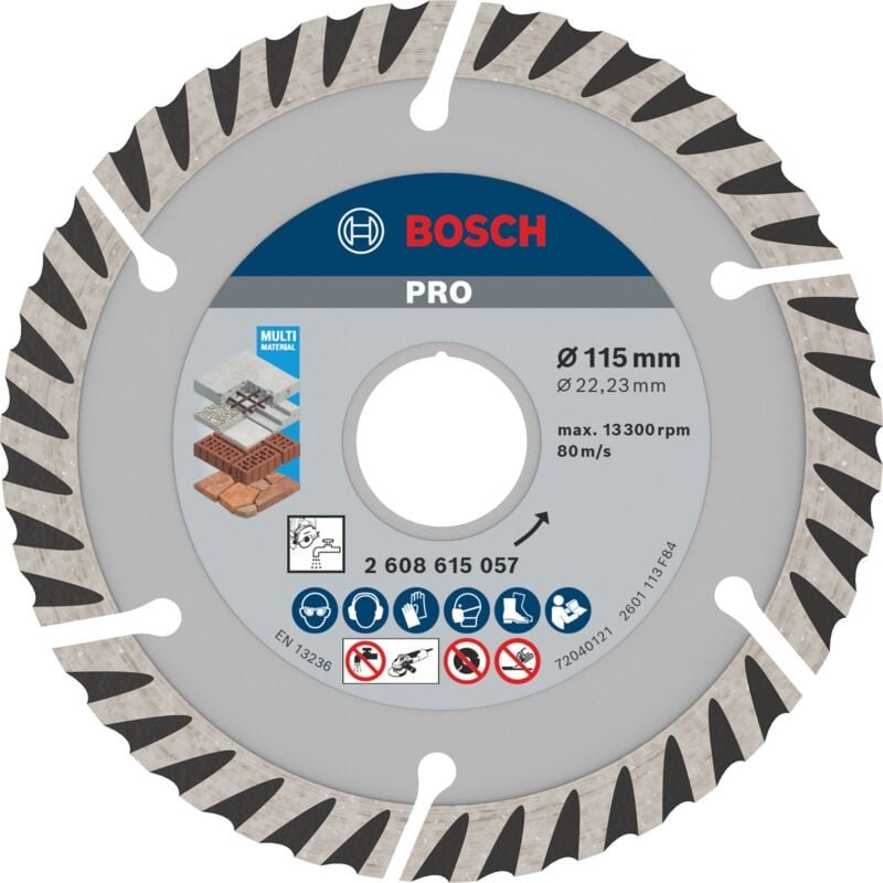 Pro Multi Material Diamanttrennscheibe, 115 x 22,23 mm, 10-tlg. - Bosch