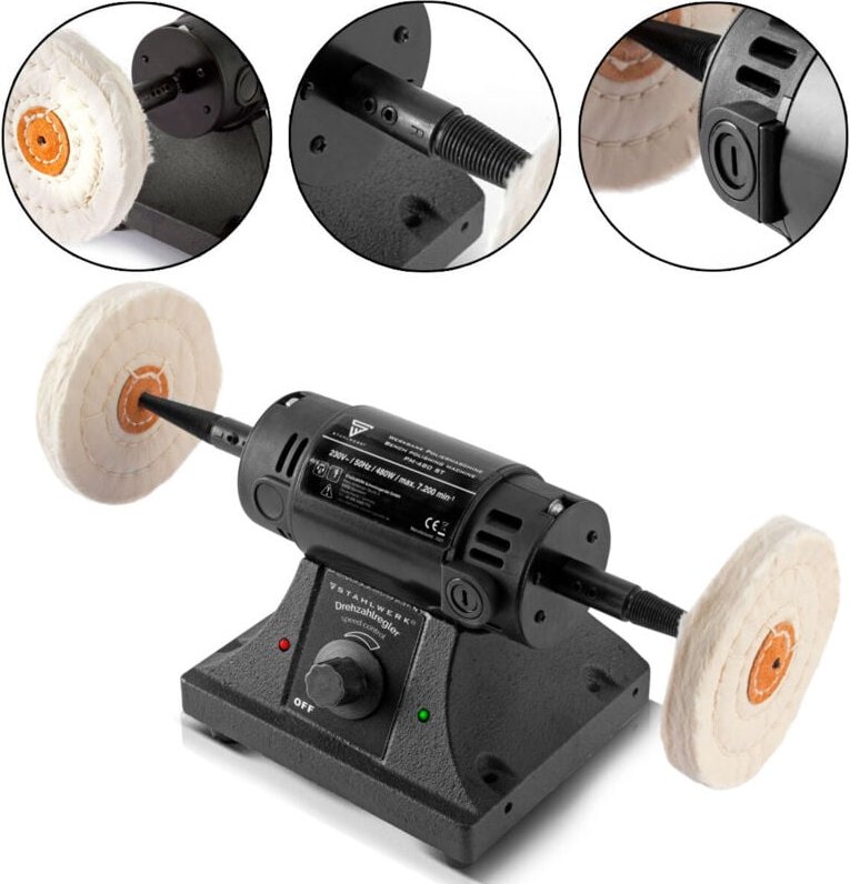 Werkbank Poliermaschine PM-480 st mit 480 Watt und 7200 U/min - Stahlwerk