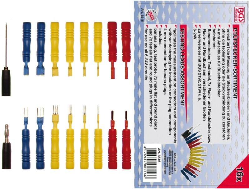 Thumbnail - Bgs Technic - Prüfspitzen-Sortiment 16-tlg.