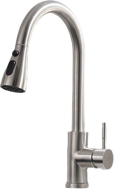 360° schwenkbare Küchenarmatur mit ausziehbarer Brause, Spültischarmatur mit 3 verstellbaren Brausedüsen