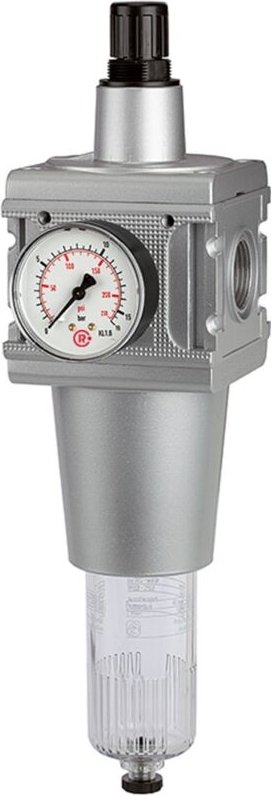 Filterregler »multifix«, PC-Behälter, bg 5, g 1, 0,5 - 16 bar, ha - Riegler