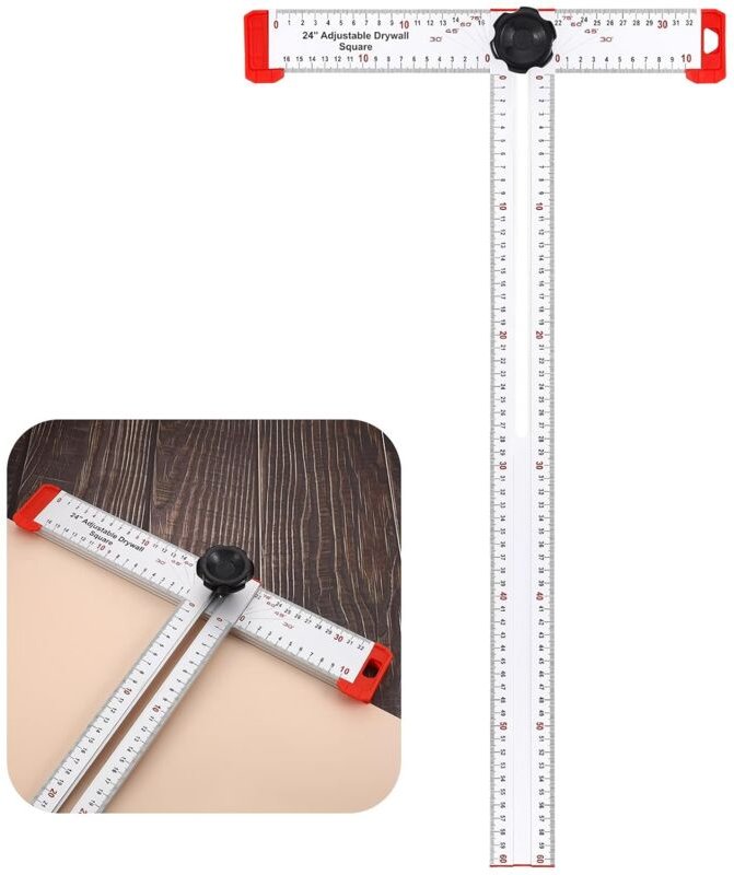 Glorious Holzbearbeitungs-T-Quadrat-Lineal, Wunderbare Kombination, T-förmiges Präzisions-Zimmermannswerkzeug, Beweglich...