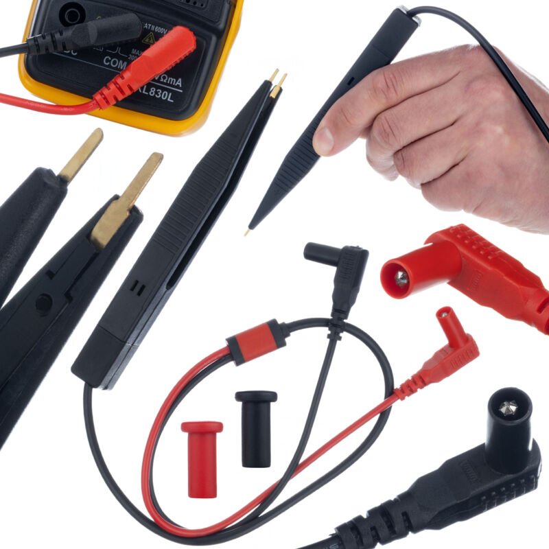 Messpinzette mit Multimeterkabel für SMD-Elemente