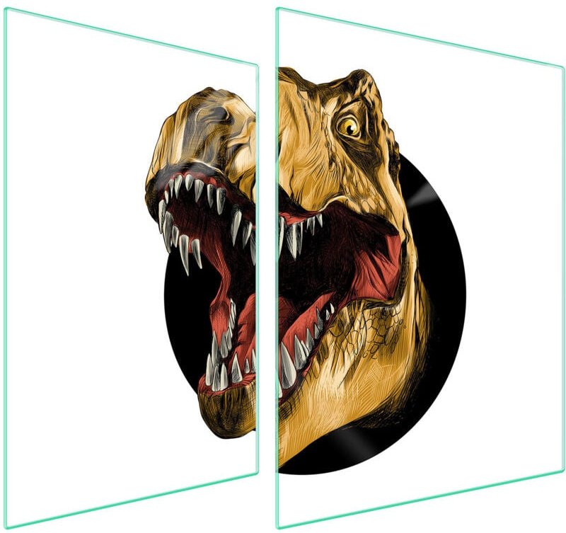 GLASSCHUTZPLATTE FÜR HERD 70x52 DINOSAURIER