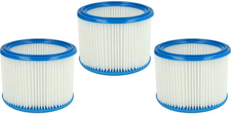 Filterset 3x Faltenfilter kompatibel mit Nilfisk / wap Attix 550-01, 550-11 Nass- und Trockensauger - Filter, Patronenfi...