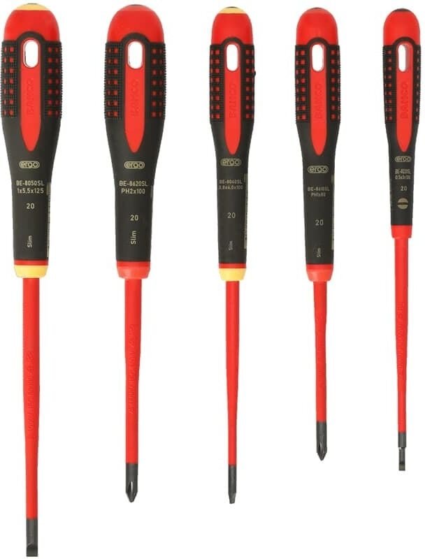 Bahco - Ergo Werkstatt Schraubendreher-Set 5teilig Schlitz, Kreuzschlitz Phillips