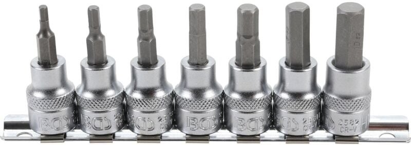 Bit-Einsatz-Satz Antrieb Innenvierkant 10 mm (3/8") Innensechskant 3 - 10 mm 7-tlg.