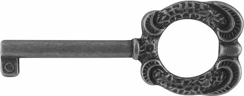 Siro - Möbelschlüssel antik Faial, 83mm - Bartschlüssel für Möbel mit Euro-Einheitssperre, Zinkdruckguss eisenfärbig brü...