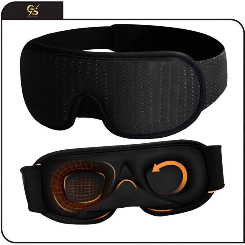 3D-Atmungsaktive, ergonomische Verdunkelungsmaske zum Schlafen und für blinde Augen + Stöpsel